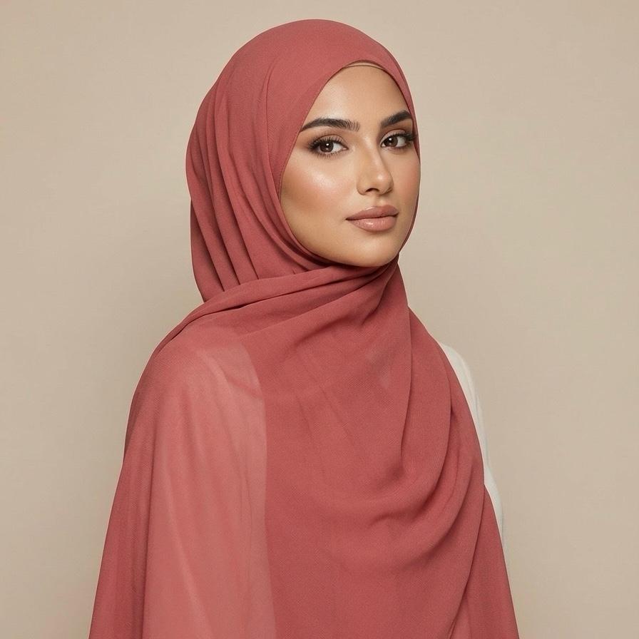 Dusty rose georgette hijab