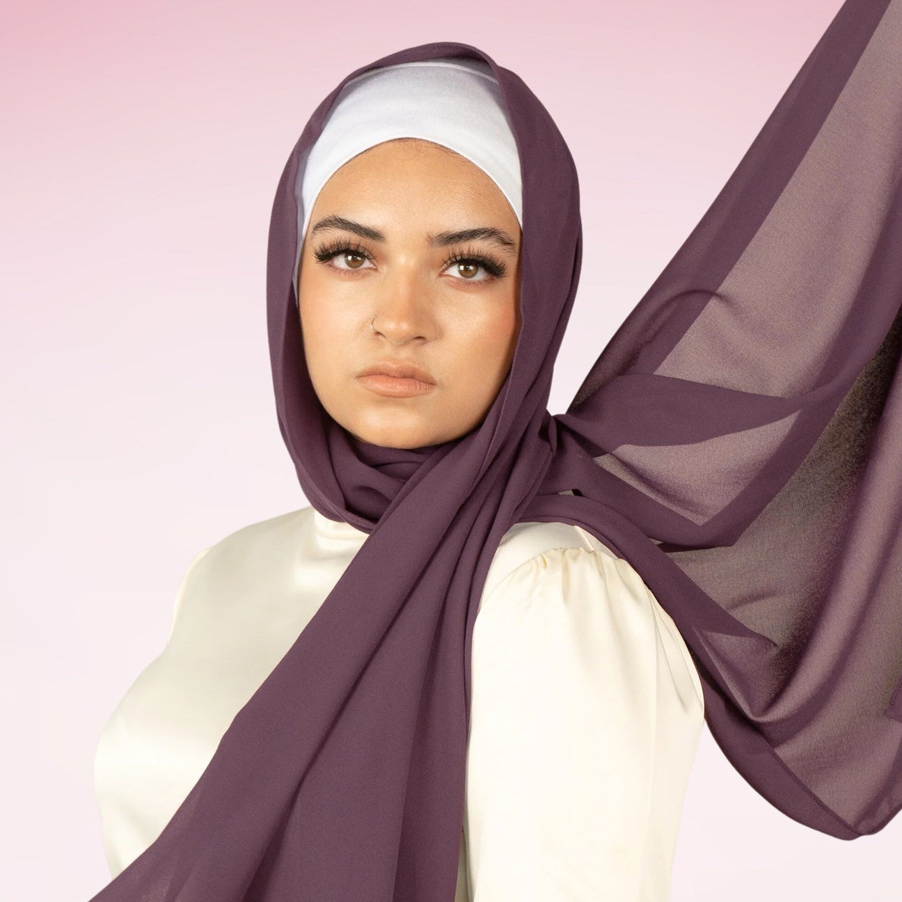 Deep Purple Georgette Hijab