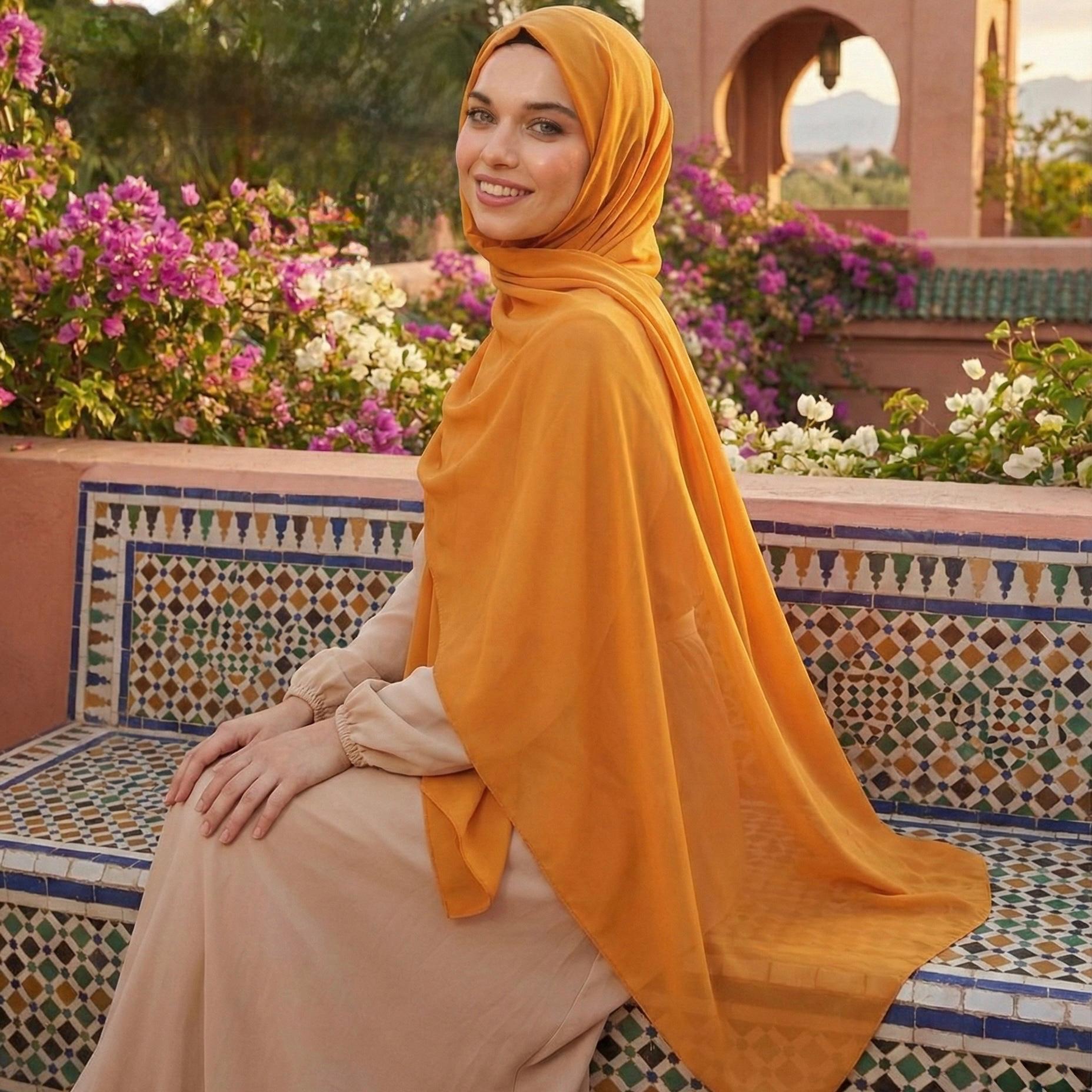 Mustard_Georgette_Hijab