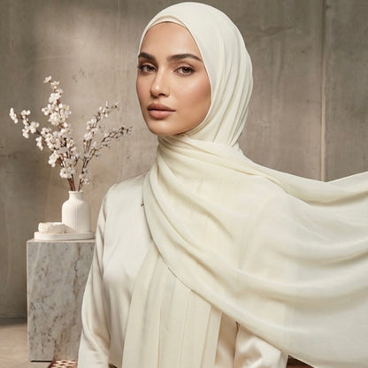 Off White Georgette Hijab