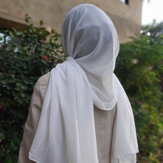 White Georgette Hijab